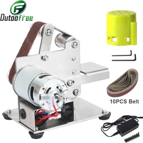 1Set Mini Polishing Grinding Machine Fixed Angle Sharpening Machine Home DIY Sander Belt Abrasive Belts 10PCS Power Tool