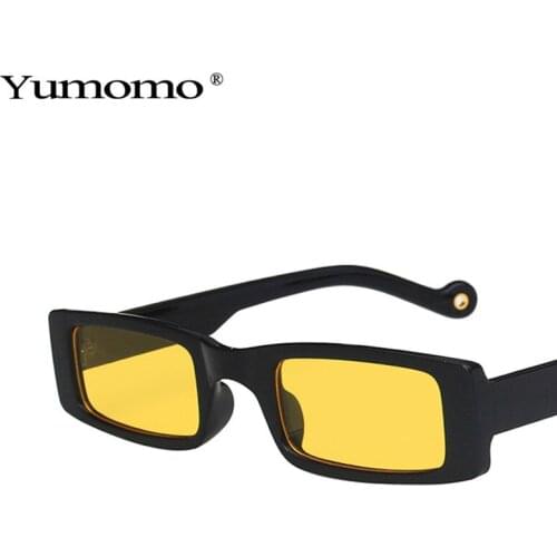 Fashion Small Rectangle Sunglasses Women Vintage Leopard Eyewear Men Shades Pink Yellow Sun Glasses UV400