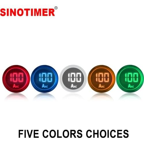 ST16A Round 22mm LED Ampermeter Digital 0-100 AC Current Meter with Current Transformer Signal Light Electric Current Detector