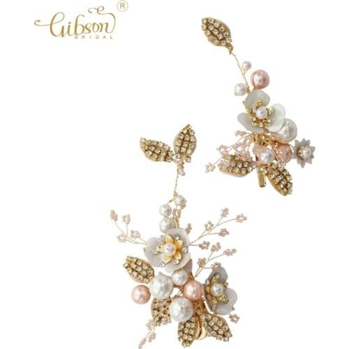 Baroque Bridal Hair Accessory Jewelry Flower Rhineston Hair Clip Wedding Headpiece Barrette For Women