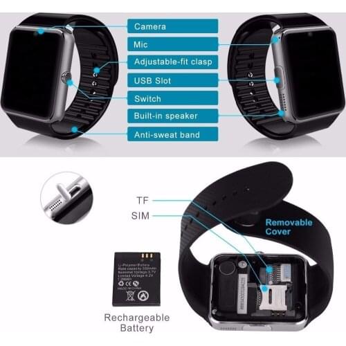 Top quanlity A1 smartwatch android GT08 U8 DZ09 samsung smart watchs SIM Intelligent mobile phone watch