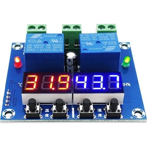 XH-M452 Multifunctional Practical High Precision DC 12V 10A Digital LED Dual Output Temperature and Humidity Controller Module