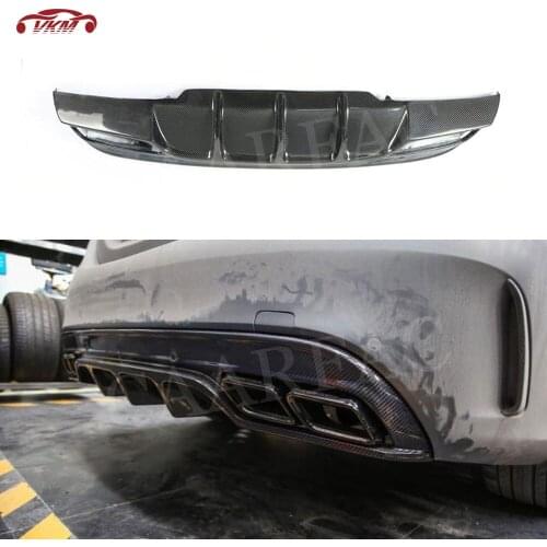 Carbon Fiber Rear Lip Diffuser Spoiler for Mercedes Benz C class W205 Sedan 4 Door C180 C200 C300 C63 2016 - 2019 FRP Car Bumper
