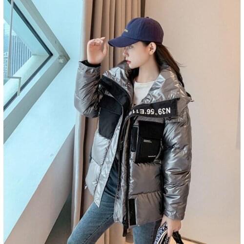 Women 2021 Down Jacket Sustans Students Thick Parka Hooded Winter Warm Coats For Womens Waterproof Loose Down Coat Female