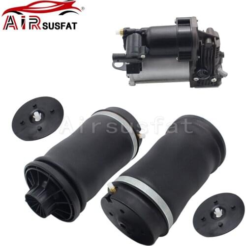 1 pair Air Suspension Spring Bag + Compressor Pump with Air valve For Mercedes ML Class W164 GL Class X164 1643200625 1643201204