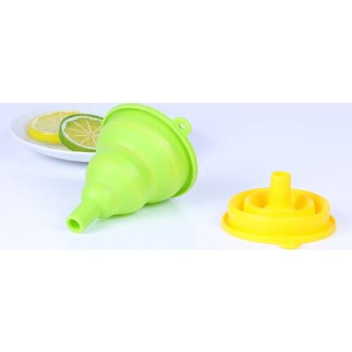 1 pc Silicone Funnel Household Liquid Dispensing Mini Funnel Random Color Kitchen Tool DIY Food-Grade Folding