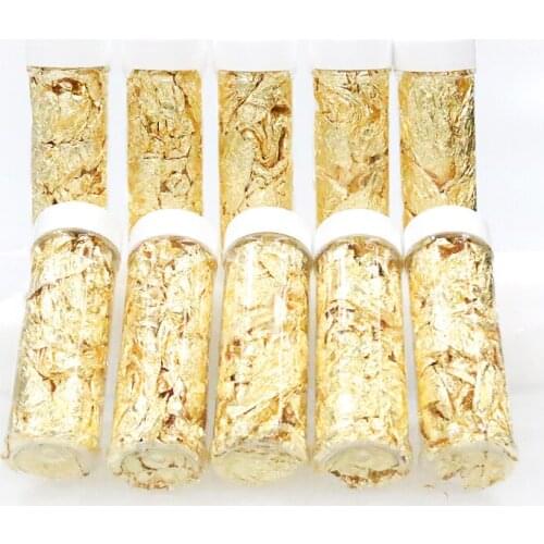10PCS Edible Grade Genuine Gold Leaf Schabin Flakes Decorative Dishes Wine Ice Cream Chef Art Cake Decorating Tools Chocolates