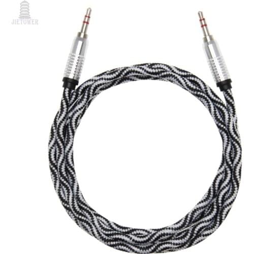 100pcs Python Crocodile pattern Snake skin audio cable Extension Hi-Fi Stereo Headphone 3.5 Jack Cable for MP3 MP4 Player Car