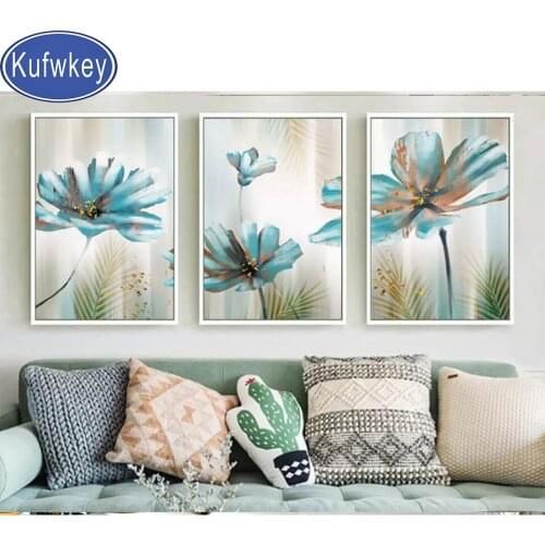 3 piece lighthouse diamond painting sale Modern green Seascape mosaic diamond Embroidery 3d Cross Stitch Full Square drills