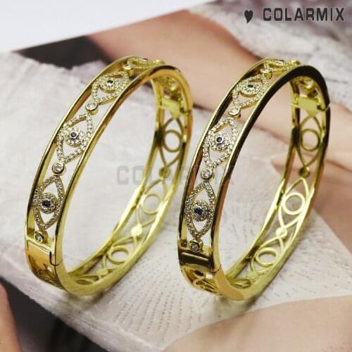 4 PIECES Eye bangles cuff bangles gold filled eye bangles zircon jewelry accessories 51157