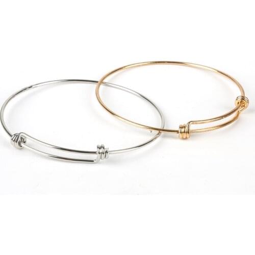 4Pcs 7cm Womens Adjustable Wire Wrapped Bangle Fashion Expandable Wrist Cuff Bracelets Bangles DIY Jewelry Gift