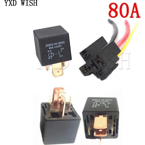 5pcs Waterproof Automotive Relay 12V 24V 4pin 5pin 80A Car Relay For Head Light Air Conditioner Auto Relay With Relay Socket