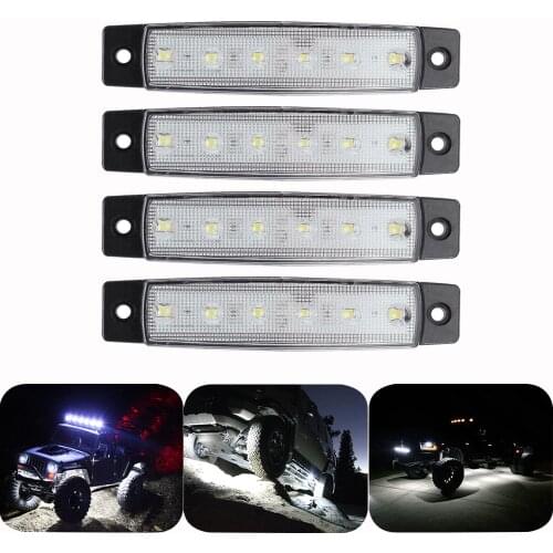 For Jeep Offroad Truck ATV UTV Under Body Fog Light 4 Pods LED Rock Lights Underbody Light White 12V