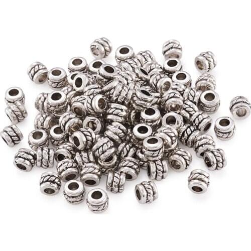 Column Tibetan Style Alloy Beads Metal Beads Loose Beads Spacers for Jewelry Making DIY Bracelet Necklace Handmade Supplies