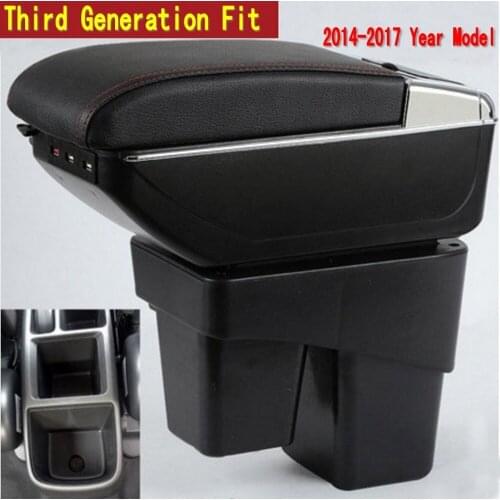 For Fit Jazz 3rd generation armrest box central Store content Storage box