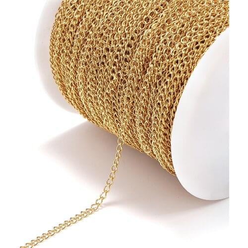2 Meter Stainless Steel Adjustment Extension Tail Chains Bulk Gold Necklace Chains Width 2/3/4mm for Handmade Jewelry Making DIY