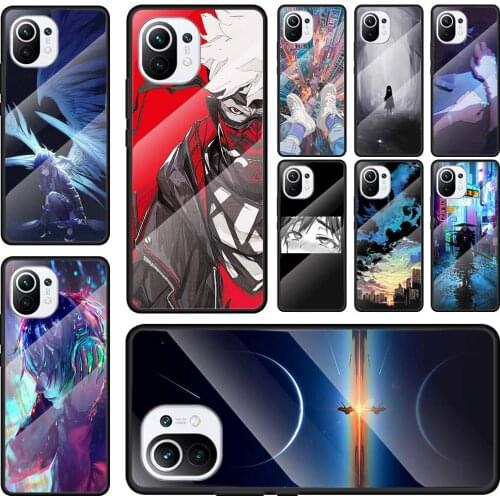 Tempered Glass Case Coque For Xiaomi Mi Poco X3 NFC 11 9T 10T Pro Note 10 Lite Back Cover Fundas Anime