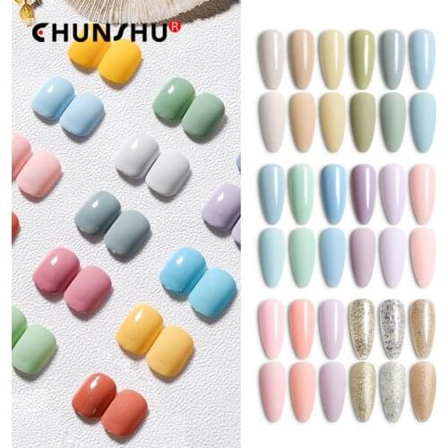 CHUNSHU New 7 Ml Light Colour Polish Gel Lacquer Primer Nails Gel Uv Colors Candy Tops Base Coat Soak Off Gelpolish Art Manicure