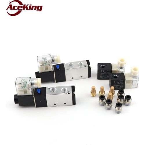 Yadeke solenoid valve air valve 220v two-position five-way reversing valve 4v210-08dc24v ac220v coil cylinder DC12 AC110-08-06