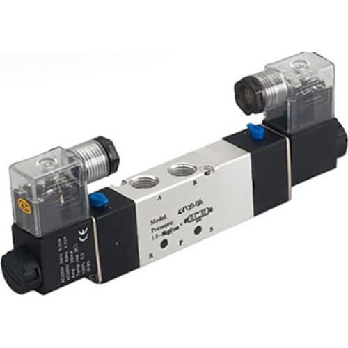 4V120-06/4V220-08/4V320-10/4V420-15 DC12V DC24V AC220v AC110V Air Two-Position Five-Way Electronic Pneumatic Solenoid Valve