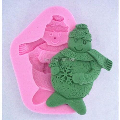 FM386 Bear a snowman fondant cake mould soap kitchen baking chocolate mould