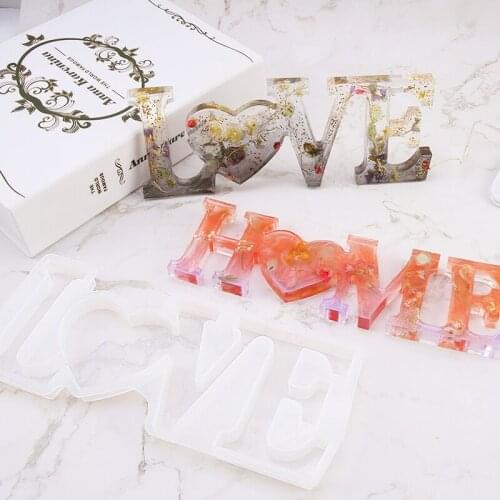 FAMILY HOME LOVE Silicone Mold Letters Crystal Resin Mold For DIY Crafts Casting Mold Home Decoration Jewelry Making Tools