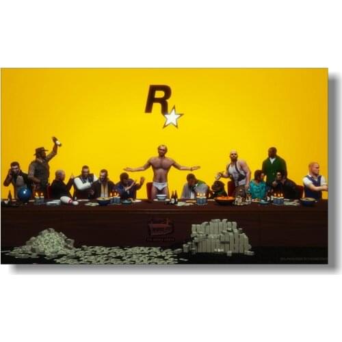 Grand Theft Auto V Video Game GTA 5 Art Poster Print Wall Art for Living Room Home Decor Posters and Prints