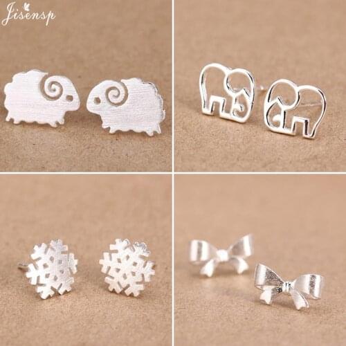 Jisensp Bohemian Style Cute Animal Sheep Stud Earrings Fashion Jewelry for Women Girls Birthday Gift Accessories Brincos