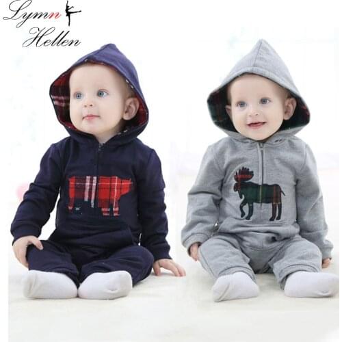 Romper jumpsuit set baby clothing pants Cotton comfortable kids Siamese clothes Newborn hooded Boy Girl keep warm Play Mats