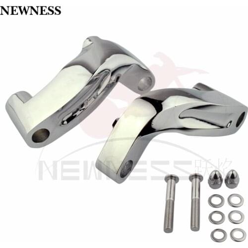 Chrome Mirror Riser Relocation Extension Adapter Adaptor Kit Aluminum Mirror Relocation Adapters For Harley Davidson 2006-2014