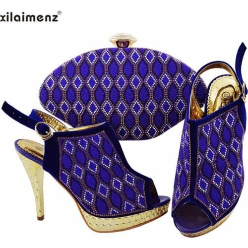 Italian Shoes with Matching Bag Set for Party 2019 Special Style Wedding Shoes and Bag Set In High Heels Shoes and Bag Sets
