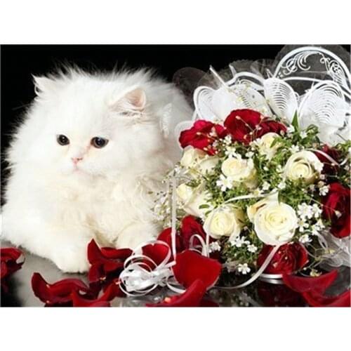Cat Animal DIY Embroidery Cross Stitch 11CT Kits Craft Needlework Set Printed Canvas Cotton Thread Home Dropshipping