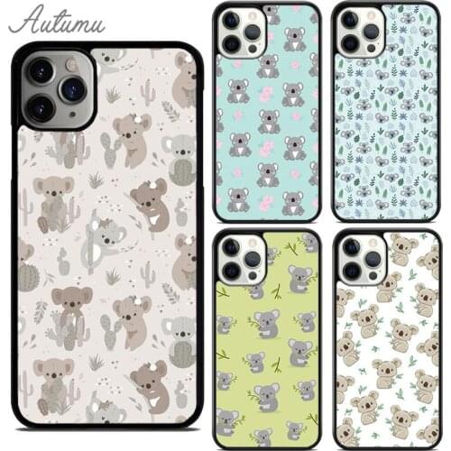 Cute Cartoon Koala Phone Case for iPhone 11 12 Pro Max mini X XR XS SE 2020 5s 6S 7 8 Plus Samsung Galaxy S8 S9 S10 Cover shell
