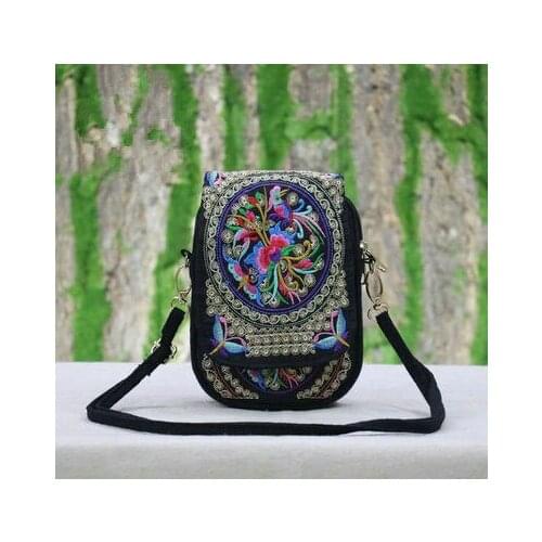 Fashion National embroidery Women Handbag!Nice Floral Embroidered Lady Shopping Shoulder&crossbody bags Hot Double-layer Carrier