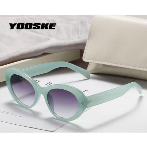Fashion Oval Sunglasses Women 2021 Rivet Decorative Sun Glasses Female Candy Color Trend Small Round Frame Eyewear UV400