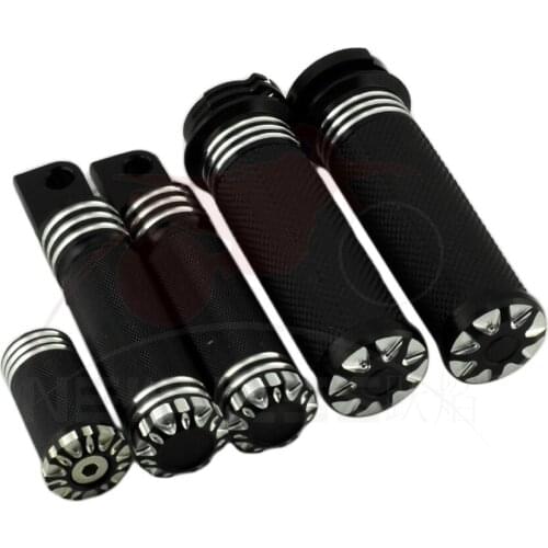 Motorcycle CNC Handle Bar Grips Footrest Foot Pegs Shifter Nail For Harley Touring Dyna Breakout Softail Sportster XL 883 1200