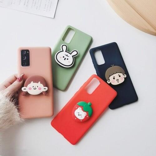 3D Cute Cartoon Soft Phone Case For Samsung S20 FE 5G M31S cover Soft TPU Stand Holder Phone Case for samusng s20 fe m51