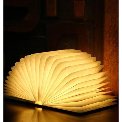 New 3D LED Folding Book Night Light Wooden 5V USB Rechargeable Foldable Environmental Desk Lamp For Kids Gift Home Decoration