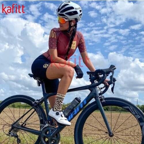 Kafeet New Ladies Cycling Jersey Suit Jumpsuit Short-sleeved Breathable Leggings Professional Sportswear Rider Racing Suit