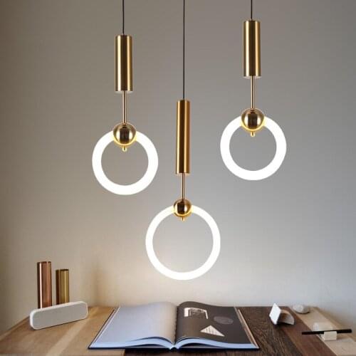 Postmodern led Pendant Light Simple Restaurant Living Room Pendant Lamp Nordic Personality Light led Round Bedroom Hang Lighting