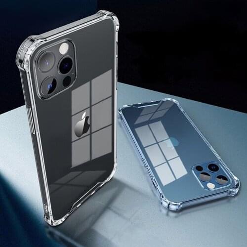 Transparent Shockproof Case For iPhone 13 12 11 Pro Max X XR XS Max 7 8 Plus SE 2020 12MiNi Case Luxury Soft Silicone Back Cover