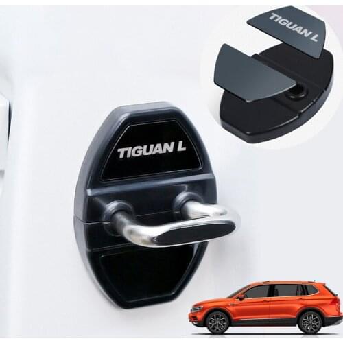 4Pcs Car Door Lock Cover for Volkswagen 2017-2019 Tiguan L Car Door Lock Protection Cover Buckle Stainless Steel Door Lock