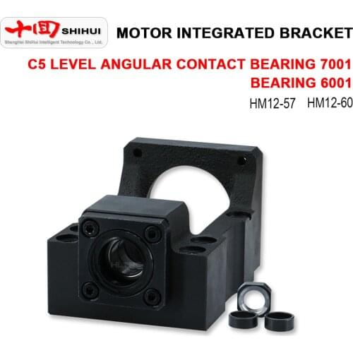 HM12-57 HM12-60 Ball Screw Bearing Cast Iron Bracket Fixed Seat NEMA23 NEMA24 Stepping Servo Motor Integrate Base For CNC Kit