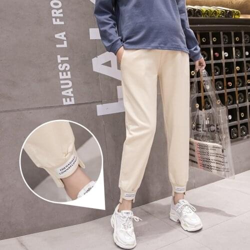 Sports Casual pants Belly Elastic Waist Maternity Pants Pregnant Clothes For Pregnant Women Maternity harem pants Spring