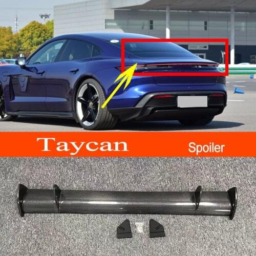 Taycan Real Carbon Fiber GT-style Car-styling Sporty Rear Trunk Wing Spoiler for Porsche Taycan