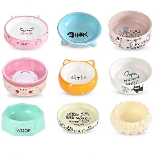 Creative Cute Dog Food Bowl Small and Medium Cat Water Bowl Dog Food Storage Container Kawaii Ceramic Pet Supplies Dog Feeders