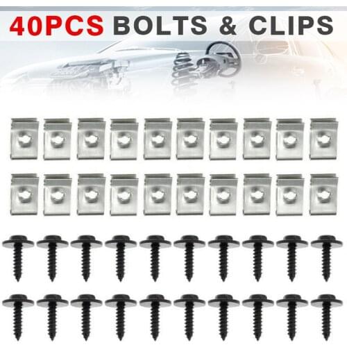 For BMW 1/3/5/6/7/8 / X1 / X3 / X5 / X6 / Z1 / Z3 40pcs Metal Nut Screws Wheel Arch Liner Car Underbody Clips Nuts