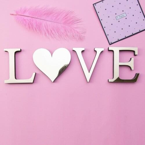 Explosion Style 10CM Golden Acrylic Mirror English Alphabet Wall Stickers EVA Foam Combination DIY Creative Home Decoration