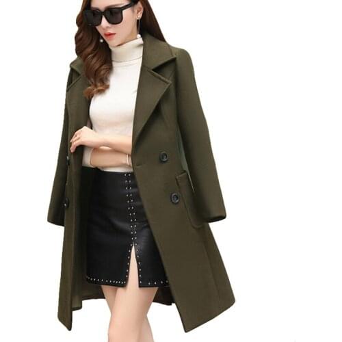 Womans Wool Coat Blends Female Fashion Women Woolen Coats High Quality Elegant Winter Jackets Plus Size Femininos 2018 New