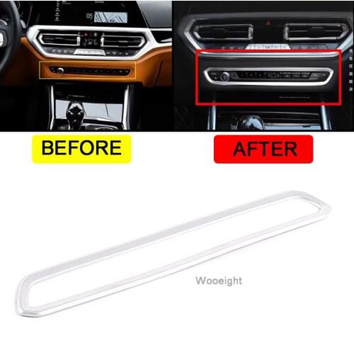 Wooeight 1Pc Silver Car Central Console Control Volume Button Frame Trim Cover Stickers Decorative fit for BMW 3 Series 2020